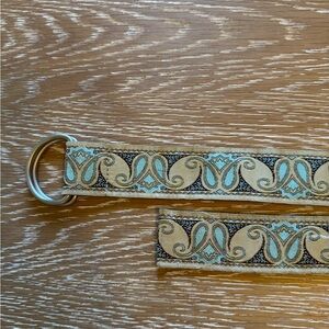 Elegant Gold and Blue Patterned Belt